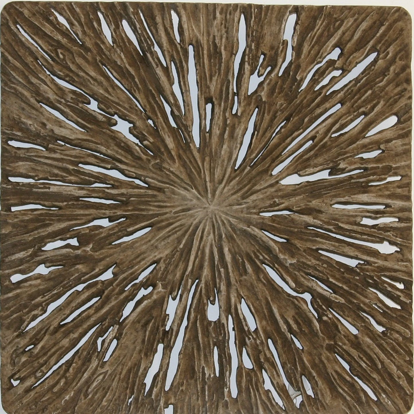 Lifteno 19" Square Wall Decor – Natural Brown Rustic Wood, Modern Minimalist Wall Art