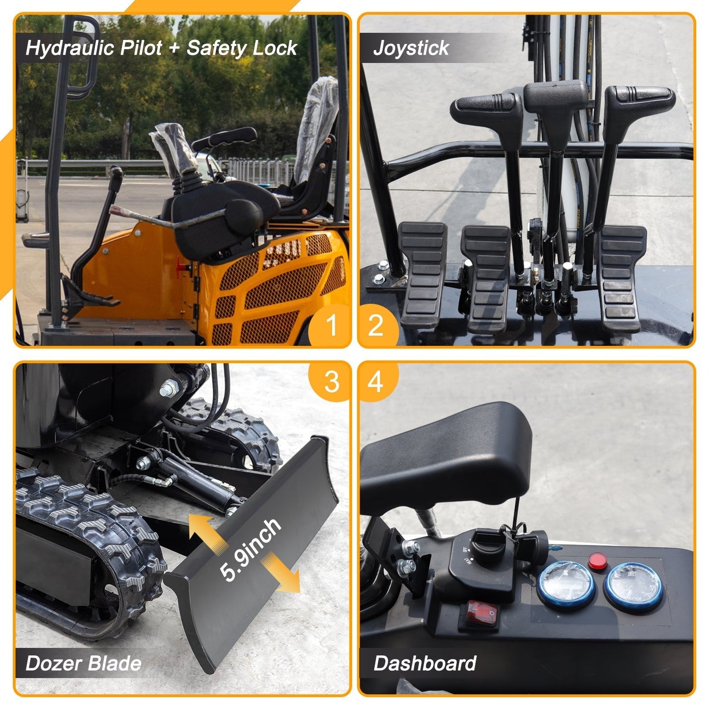 MMS MS15PRO 1.5-Ton Mini Excavator – 13.5 HP Briggs & Stratton