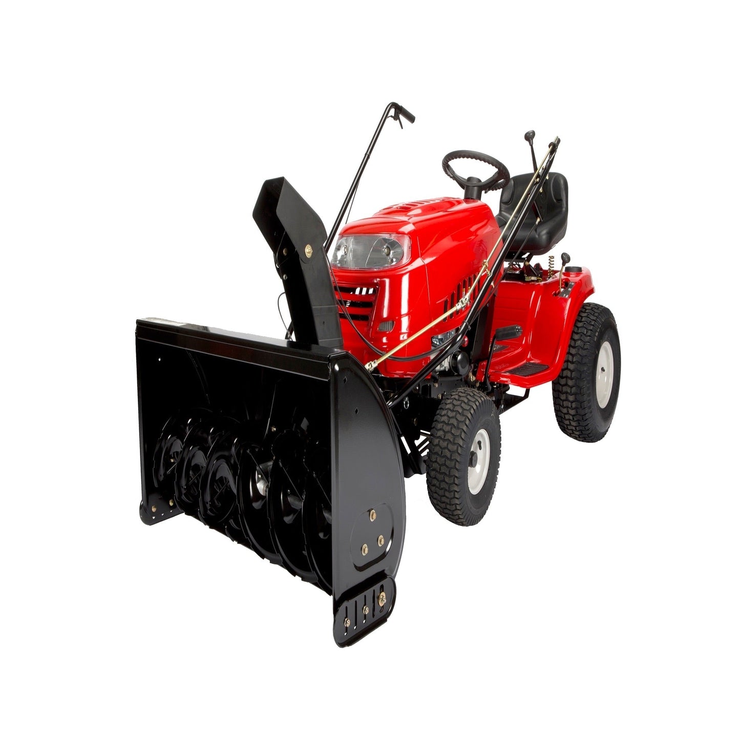 42-inch two-stage snow thrower attachment for lawn tractors with PTO drive, 35-foot throw