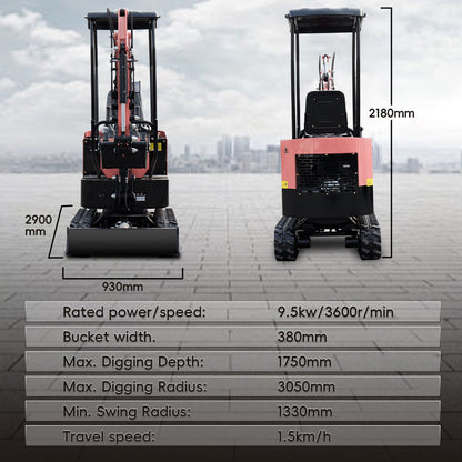 MMS MS10 1-Ton Mini Excavator – 13.5 HP Briggs & Stratton