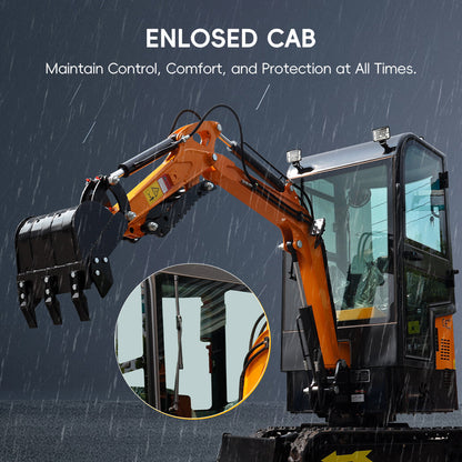 MMS MS10H 1-Ton Mini Excavator with Cab – 13.5 HP Gas