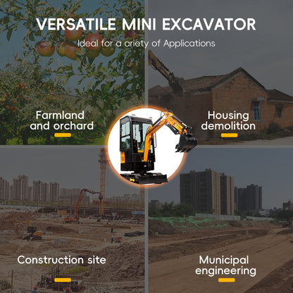 MMS MS10H 1-Ton Mini Excavator with Cab – 13.5 HP Gas