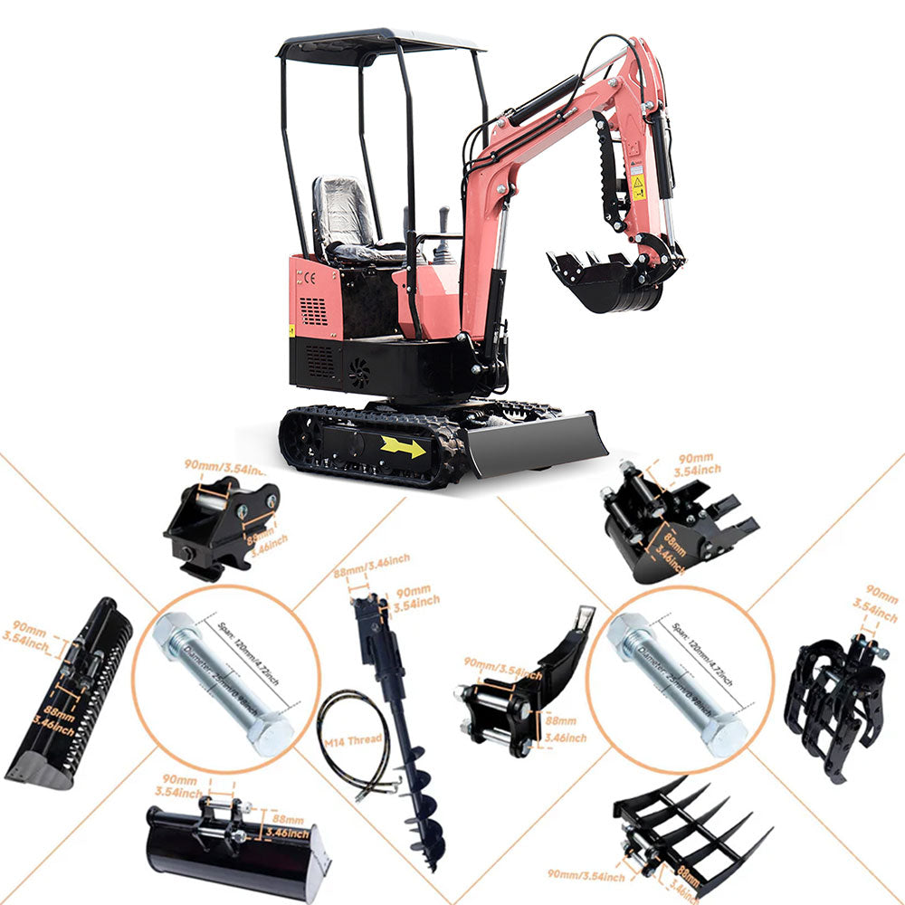 MMS MS10 1-Ton Mini Excavator – 13.5 HP Briggs & Stratton