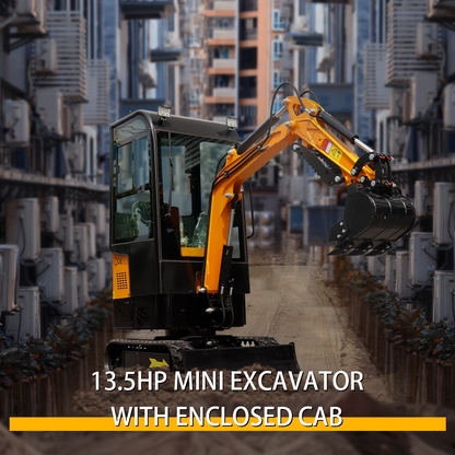 MMS MS10H 1-Ton Mini Excavator with Cab – 13.5 HP Gas