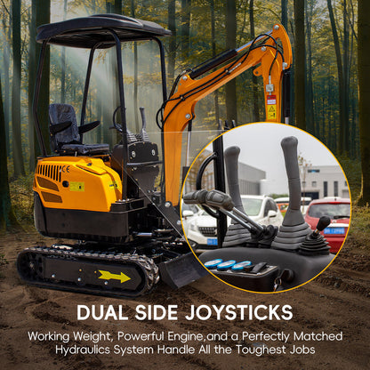 MMS MS13 1.3-Ton Mini Excavator – 13.5 HP Gas with Thumb Clip