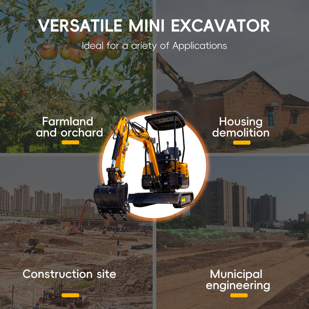 MMS MS13 1.3-Ton Mini Excavator – 13.5 HP Gas with Thumb Clip