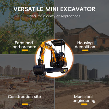 MMS MS13 1.3-Ton Mini Excavator – 13.5 HP Gas with Thumb Clip