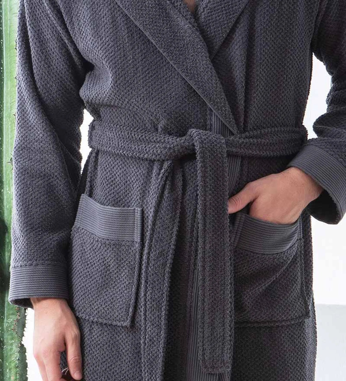 Lifteno Men’s Luxury Turkish Cotton Hooded Terry Bathrobe