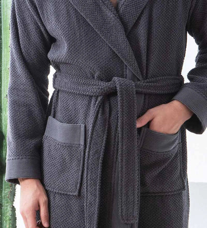 Lifteno Men’s Luxury Turkish Cotton Hooded Terry Bathrobe