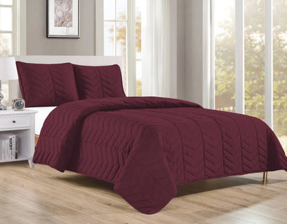 King Size 3 Piece Quilt Set & Pillow Shams Soft