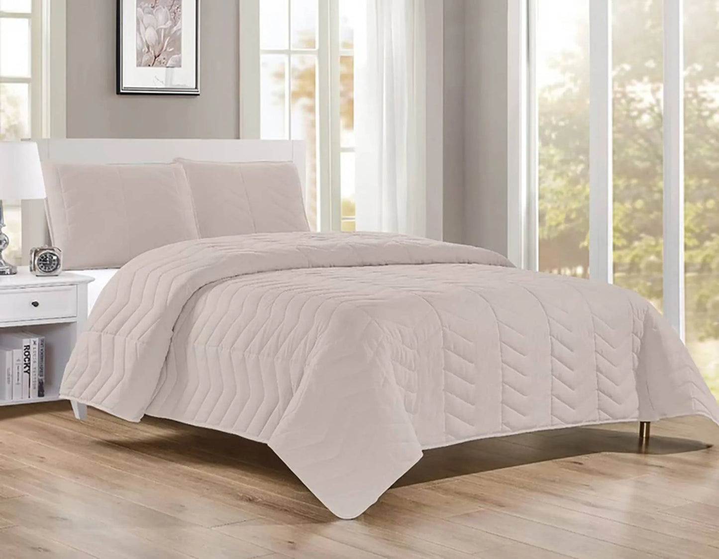 King Size 3 Piece Quilt Set & Pillow Shams Soft