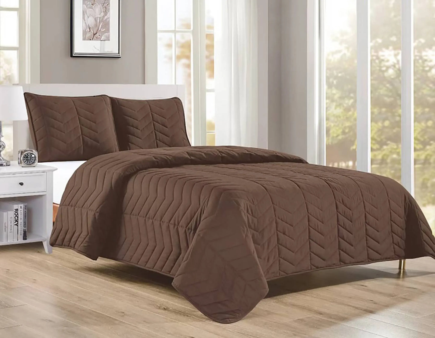 King Size 3 Piece Quilt Set & Pillow Shams Soft