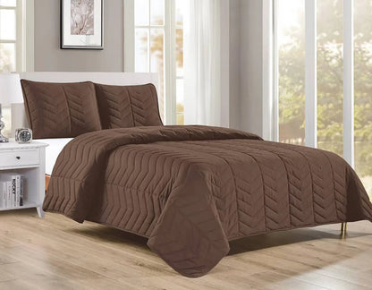 King Size 3 Piece Quilt Set & Pillow Shams Soft
