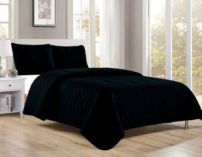 King Size 3 Piece Quilt Set & Pillow Shams Soft