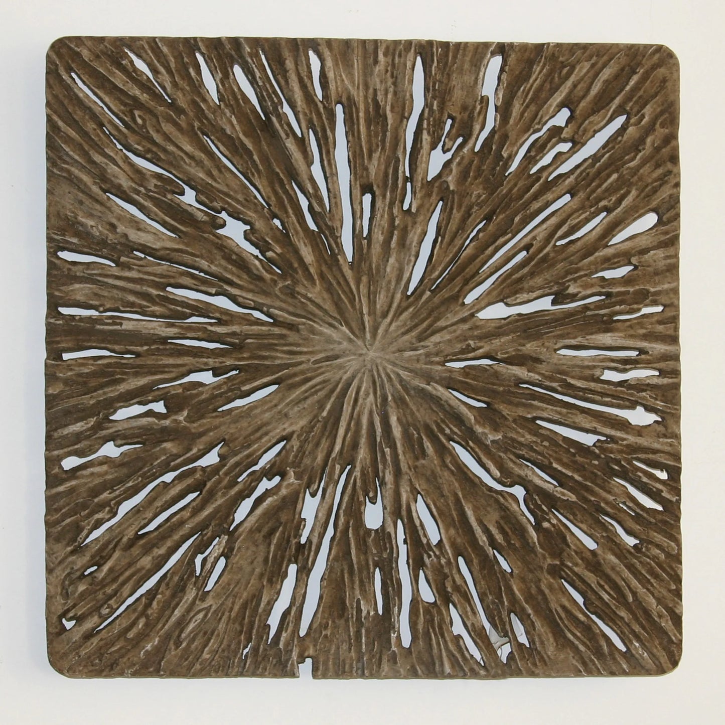 Lifteno 19" Square Wall Decor – Natural Brown Rustic Wood, Modern Minimalist Wall Art