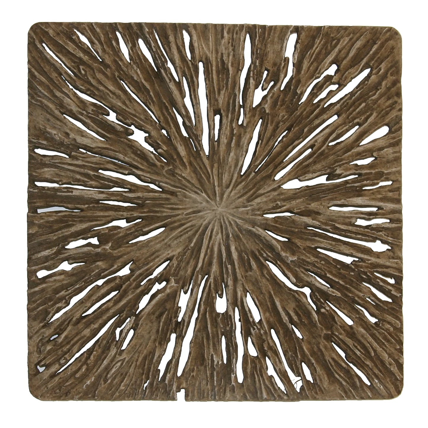 Lifteno 19" Square Wall Decor – Natural Brown Rustic Wood, Modern Minimalist Wall Art