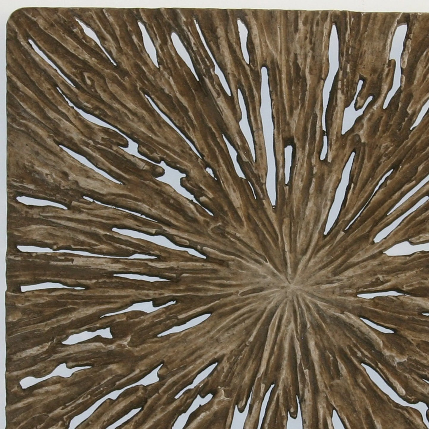 Lifteno 19" Square Wall Decor – Natural Brown Rustic Wood, Modern Minimalist Wall Art