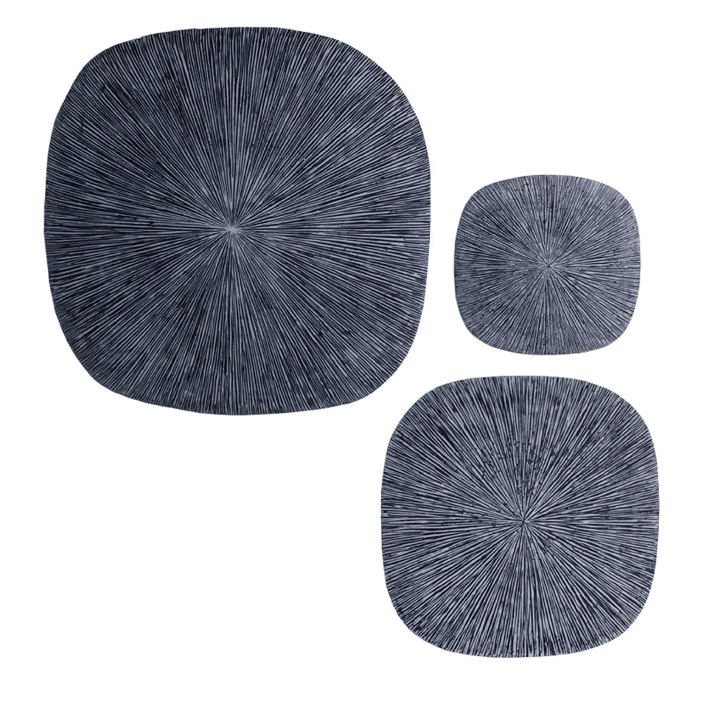 Lifteno 29" Square Ribbed Wall Decor – Textured Gray Sandstone, Modern Contemporary Wall Art