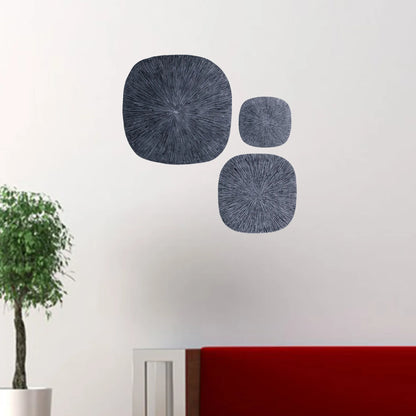 Lifteno 29" Square Ribbed Wall Decor – Textured Gray Sandstone, Modern Contemporary Wall Art