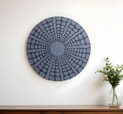 Lifteno 28" Round Wall Decor – Gray Sandstone Minimalist Wall Art, Modern Contemporary Home Decor