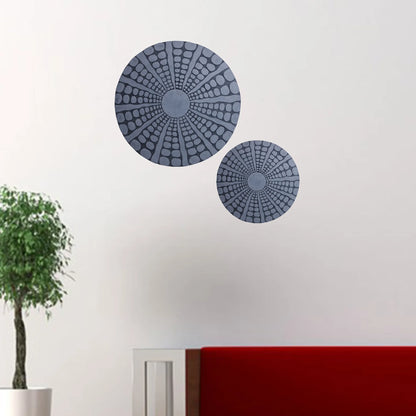 Lifteno 28" Round Wall Decor – Gray Sandstone Minimalist Wall Art, Modern Contemporary Home Decor