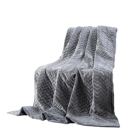 Lifteno 48" x 72" Gray Quilted Microfiber Twin Weighted Duvet Throw