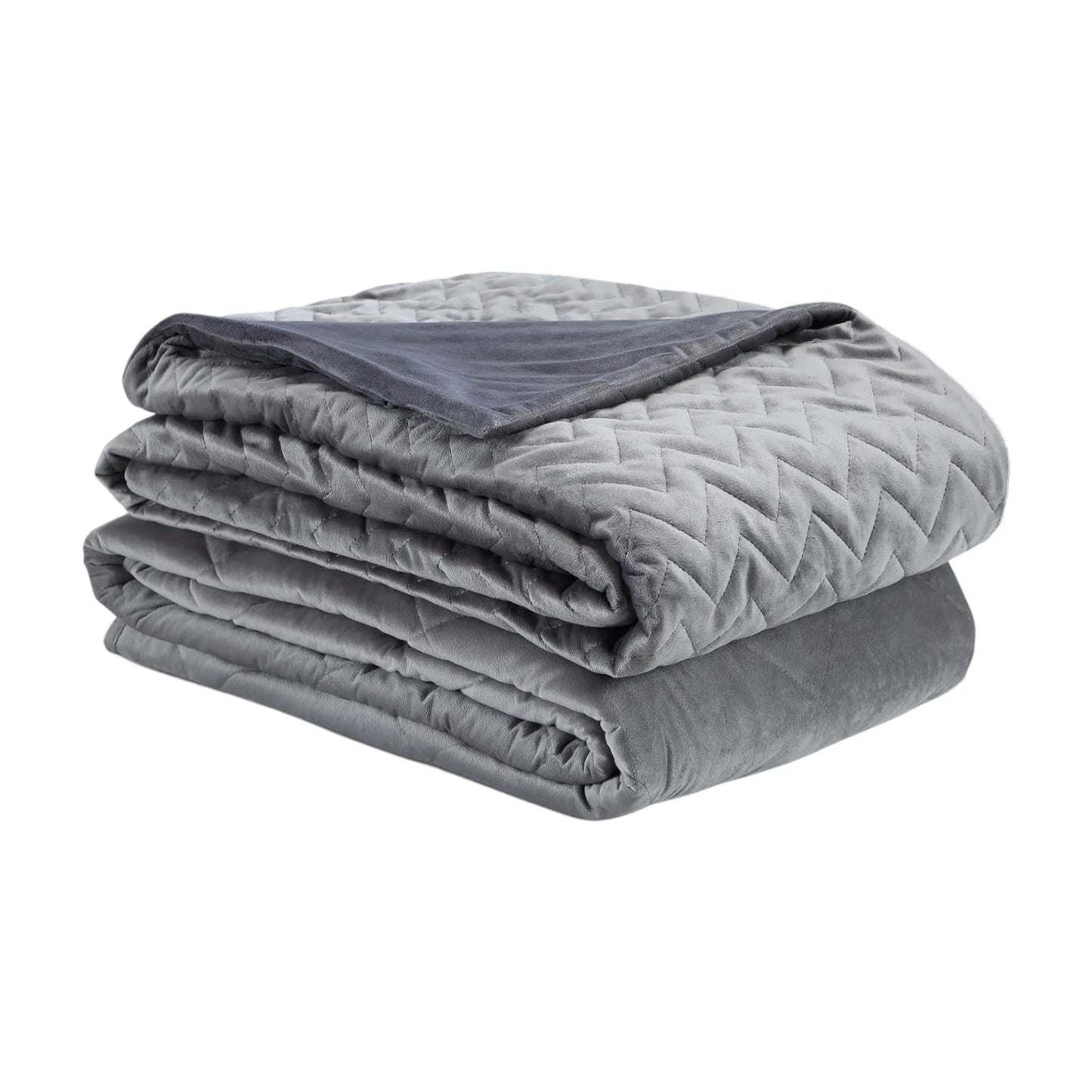 Lifteno 48" x 72" Gray Quilted Microfiber Twin Weighted Duvet Throw