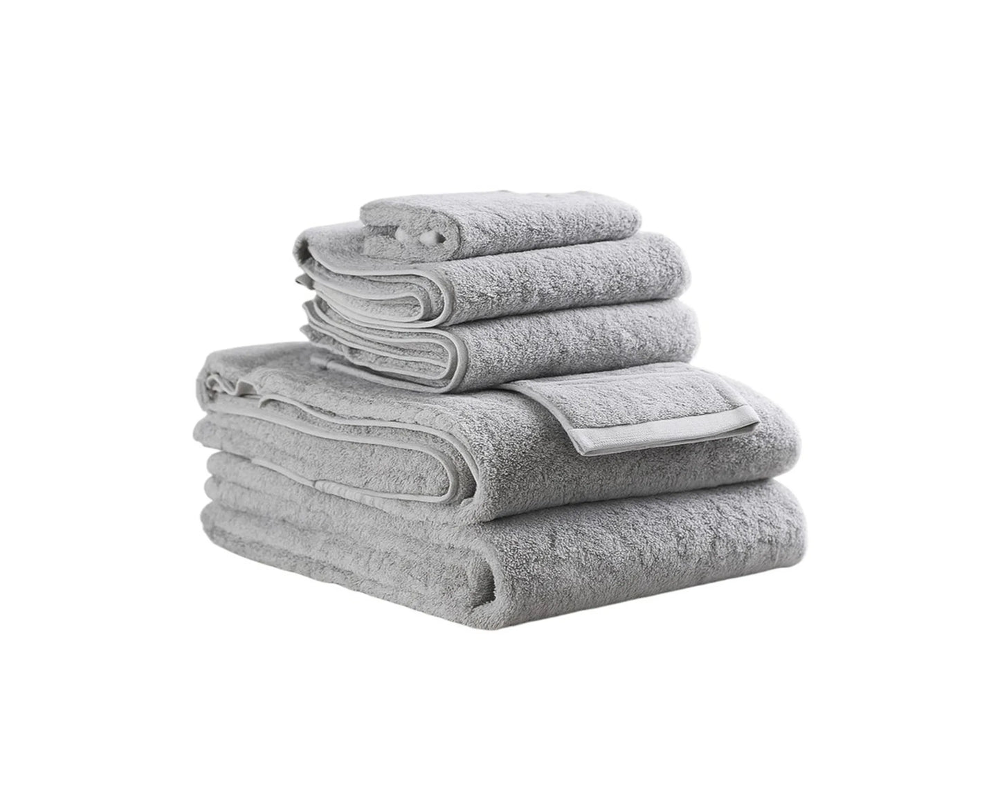 Lifteno 6-Piece Light Gray Quick-Dry Terry Cloth Towel Set