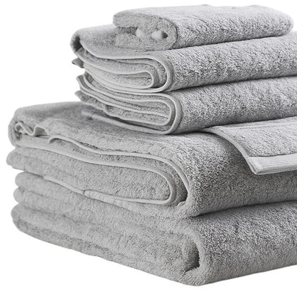Lifteno 6-Piece Light Gray Quick-Dry Terry Cloth Towel Set