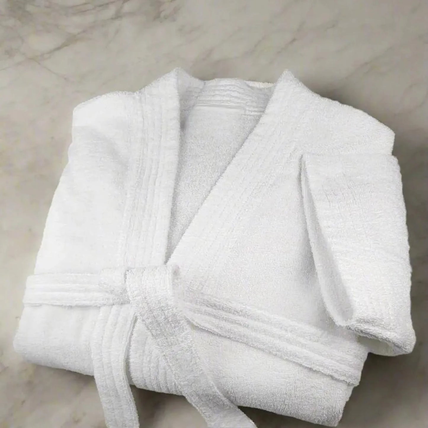 Lifteno 100% Cotton White Terry Kimono Bathrobe - Pack Of: 1 | Size: ONE-SIZE