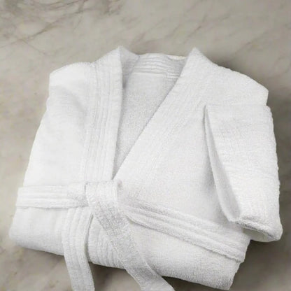 Lifteno 100% Cotton White Terry Kimono Bathrobe - Pack Of: 1 | Size: ONE-SIZE