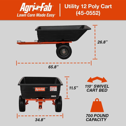 Agri-Fab 16 cu ft Steel Dump Cart – 800 lb Capacity