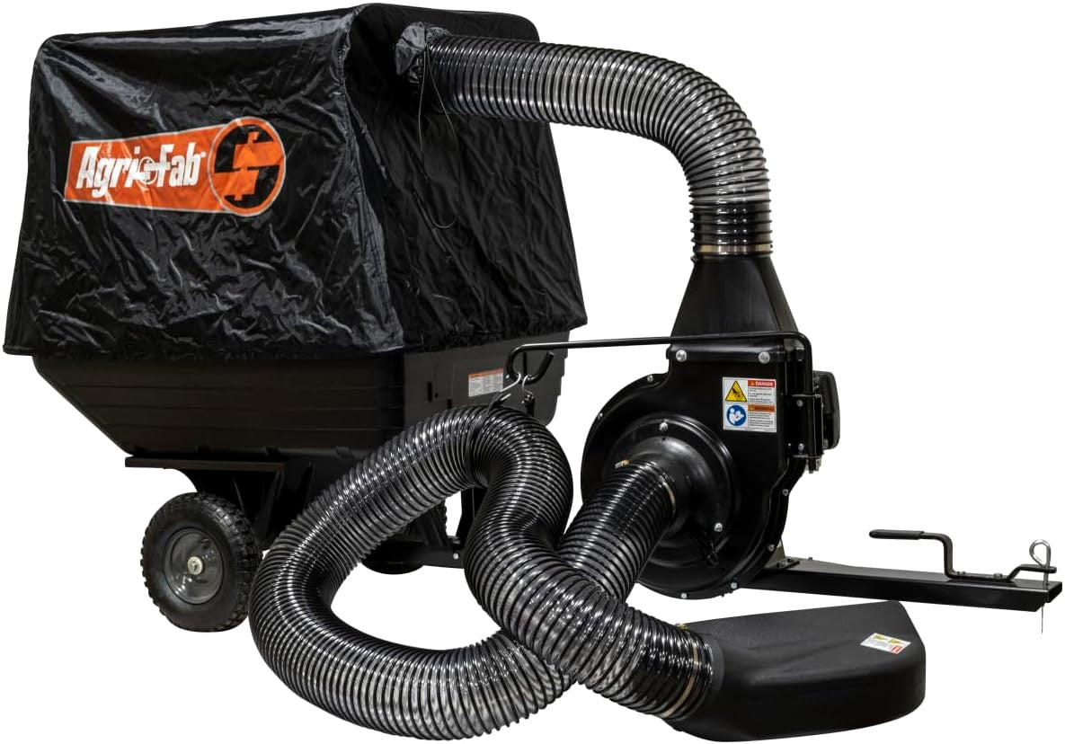 Tow-behind 50 cu ft lawn and leaf vacuum with 5 HP Briggs engine and 8-inch inlet hose