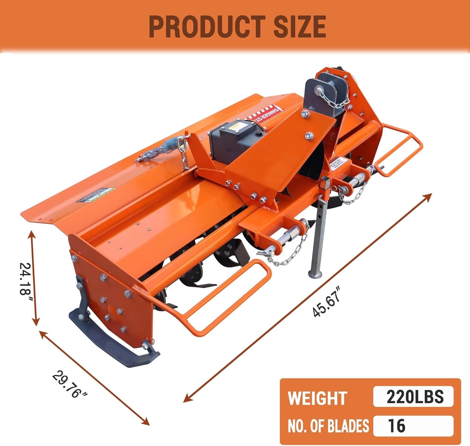 Agri-Fab 36" Rear PTO Rotary Tiller – 7" Depth, Slip Clutch