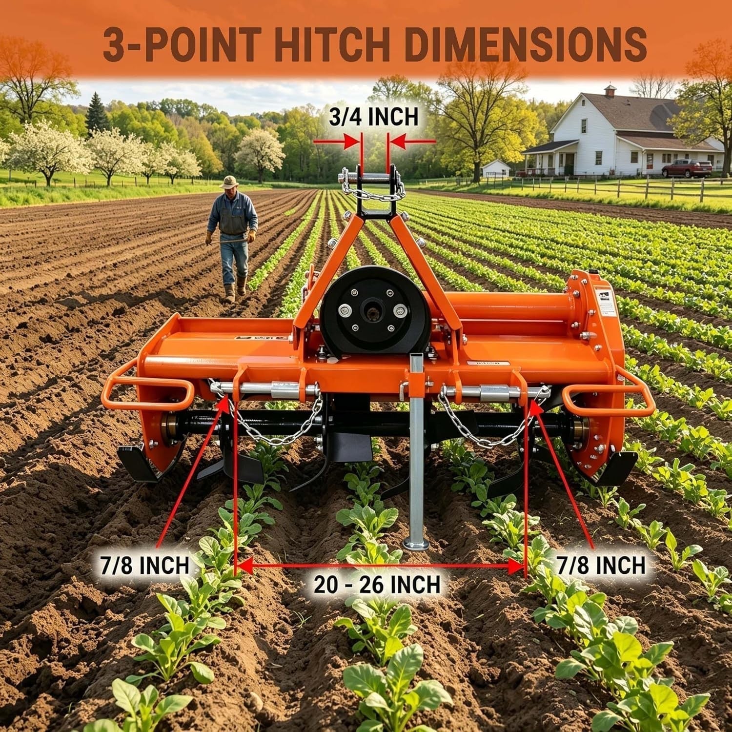 Agri-Fab 36" Rear PTO Rotary Tiller – 7" Depth, Slip Clutch