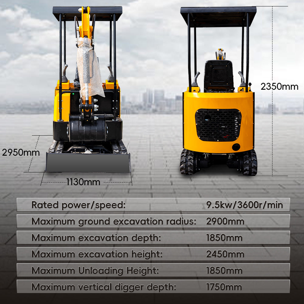 MMS MS15 1.5-Ton Mini Excavator – 13.5 HP Gas with Thumb Clip