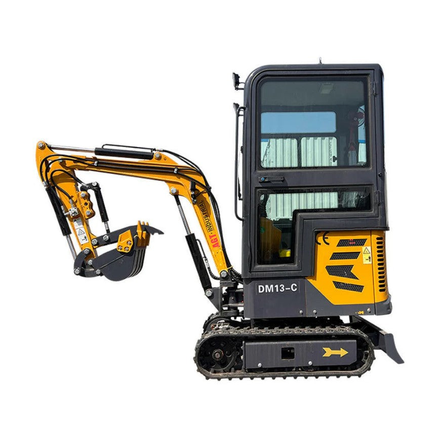 AGT-DM13-C 1-ton mini excavator with B&S engine, small cab, hydraulic thumb and swing boom