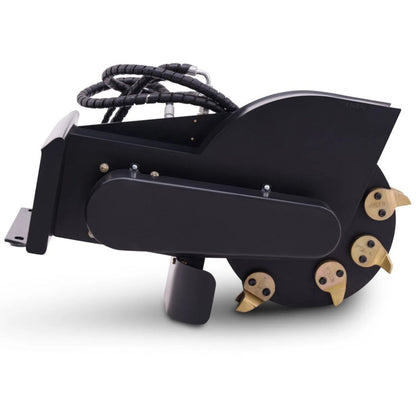 Stump grinder attachment for mini skid steer with 20.5-inch cutting wheel, universal mount