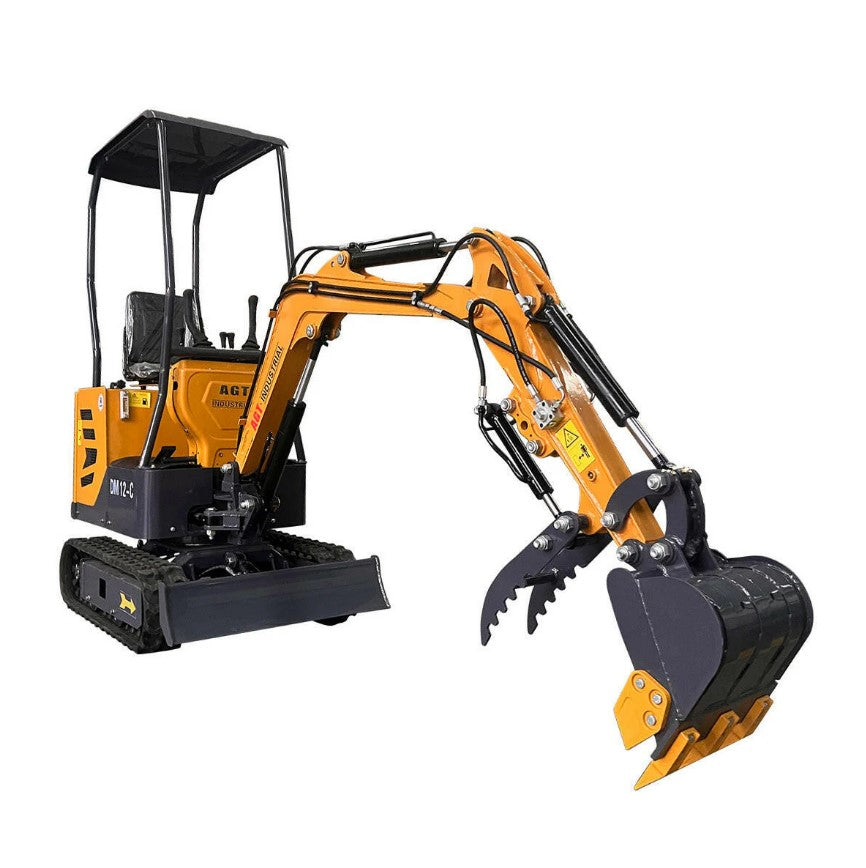 AGT DM12-C 1-ton mini excavator with side swing boom and hydraulic thumb