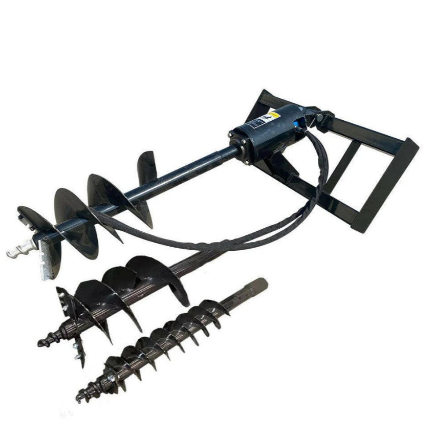 Skid steer hydraulic auger attachment with 3 bits, 12-16 GPM, AGT-SSECAG-Y