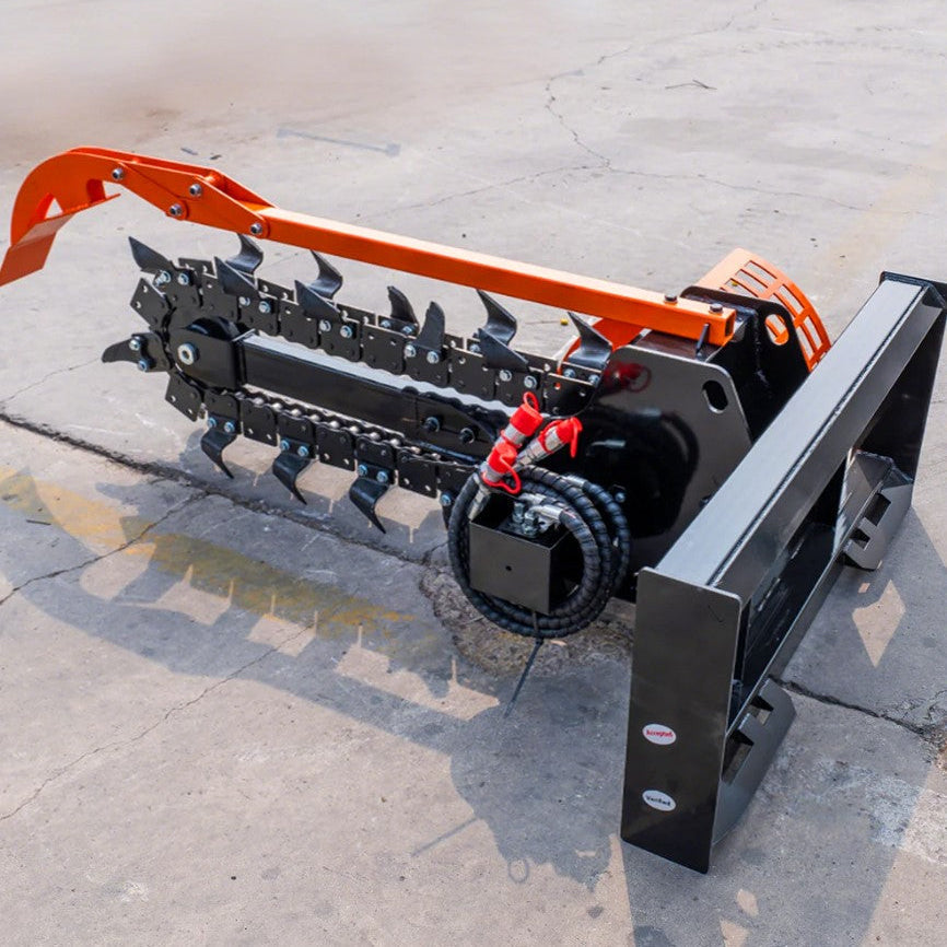 MMS 37" Hydraulic Trencher Attachment – Universal Skid Steer Mount