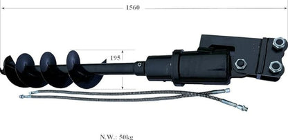 Wallemac Hydraulic Auger for Mini Excavators – 25mm Pin