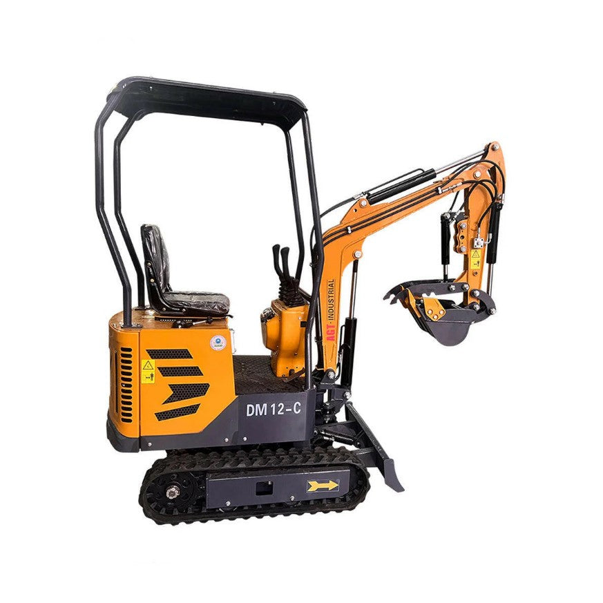 AGT DM12-C 1-Ton Mini Excavator – Side-Swing Boom & Hydraulic Thumb
