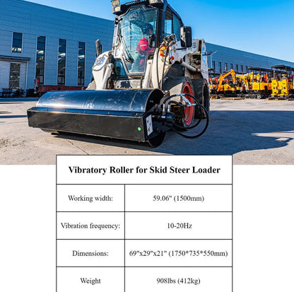 MMS 59" Vibratory Roller Compactor – Skid Steer Attachment