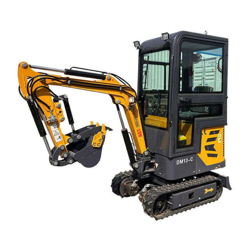 AGT DM13-C 1-Ton Mini Excavator with Cab – Hydraulic Thumb
