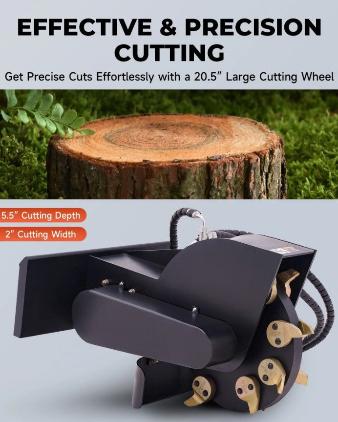 Creworks Stump Grinder Attachment – 20.5" Wheel, Mini Skid Steer