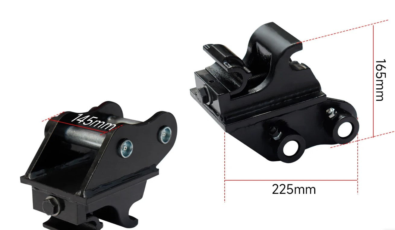 8-Piece Mini Excavator Attachment Set – Buckets, Ripper & Auger