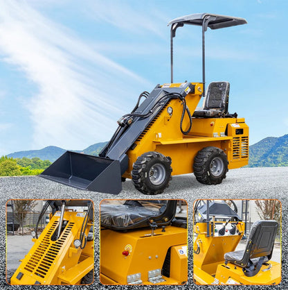 MMS Mini Ride-On Wheel Loader – 13.5 HP Gas Skid Steer