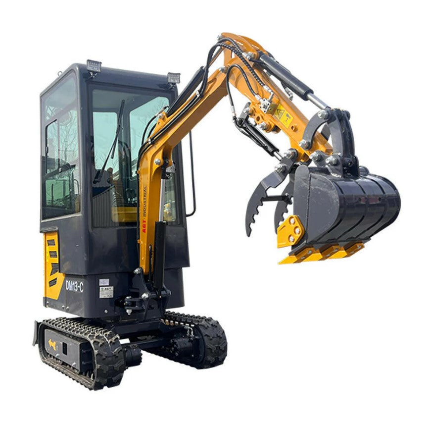 AGT DM13-C 1-Ton Mini Excavator with Cab – Hydraulic Thumb