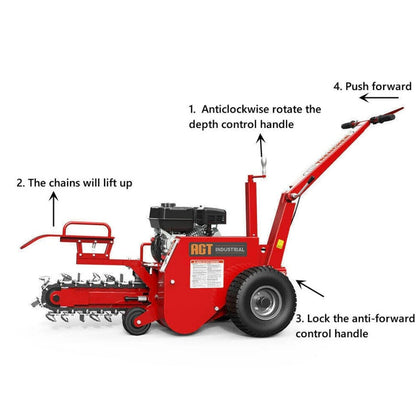 AGT TCR650 Walk-Behind Trencher – 6.5 HP RATO Gas Engine